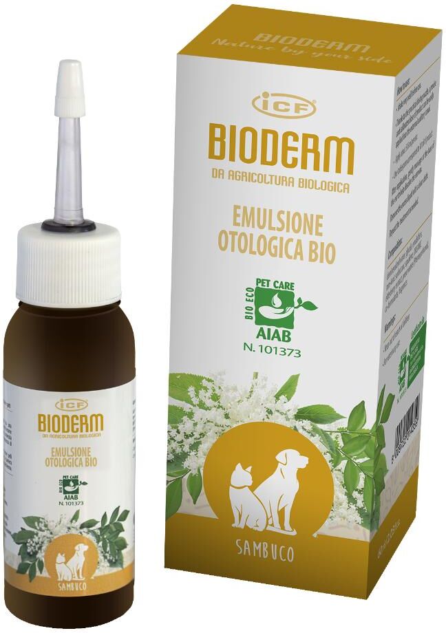 icf bioderm emulsione otologica 60ml - soluzione per la cura delle orecchie di cani e gatti