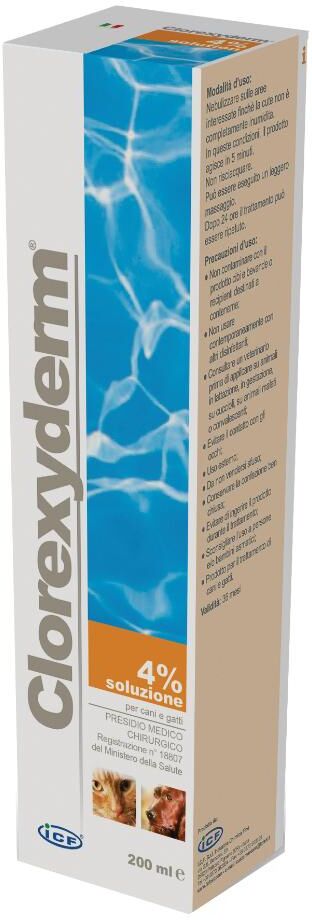 nextmune italy srl clorexyderm 4% soluzione disinfettante per cani e gatti 200ml - igiene e protezione per animali domestici