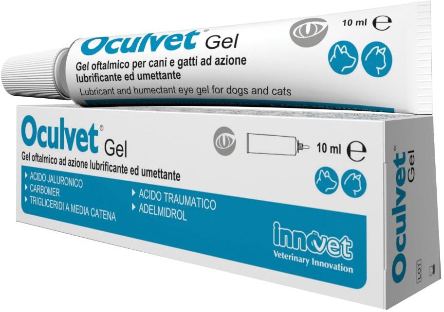 innovet italia srl oculvet gel oftalmico lubrificante per cani e gatti 10ml - rimedio per l'idratazione e il comfort degli occhi degli animali