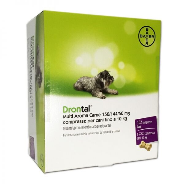 Vetoquinol Drontal Multi Aroma Carne 102 Compresse per Cani - Antiparassitario Efficace per Vermi