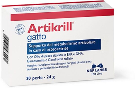 N.B.F. Lanes Srl Artikrill Gatto 30 Perle - Integratore per il Supporto del Metabolismo Articolare nell'Osteoartrite Felina