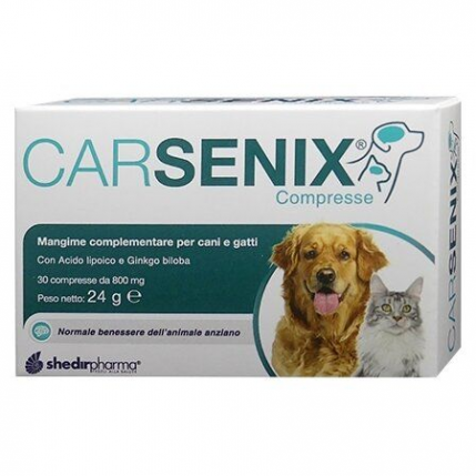 Shedir Pharma Srl Unipersonale Carsenix - 30 Compresse per il Benessere dell'Animale Anziano di Cani e Gatti