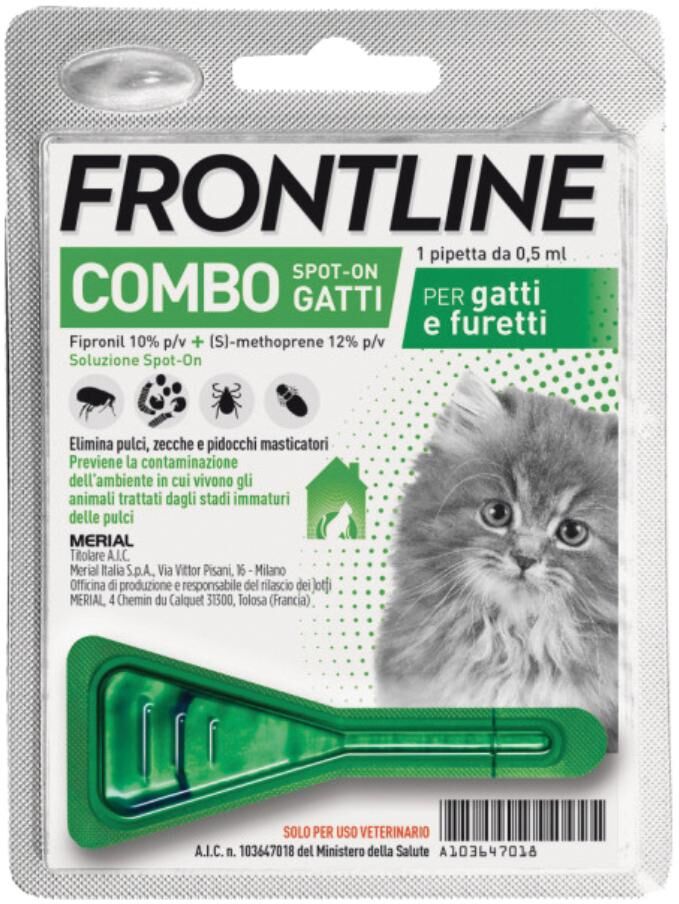 Boehringer Ing.Anim.H.It.Spa Frontline Combo Gatti e Furetti 1 Pipetta da 0,5ml - Protezione Antiparassitaria per Piccoli Felini