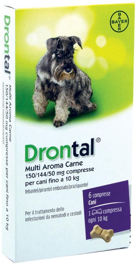 Vetoquinol Drontal Multi Aroma Carne 6 Compresse per Cani - Antiparassitario Efficace per Vermi