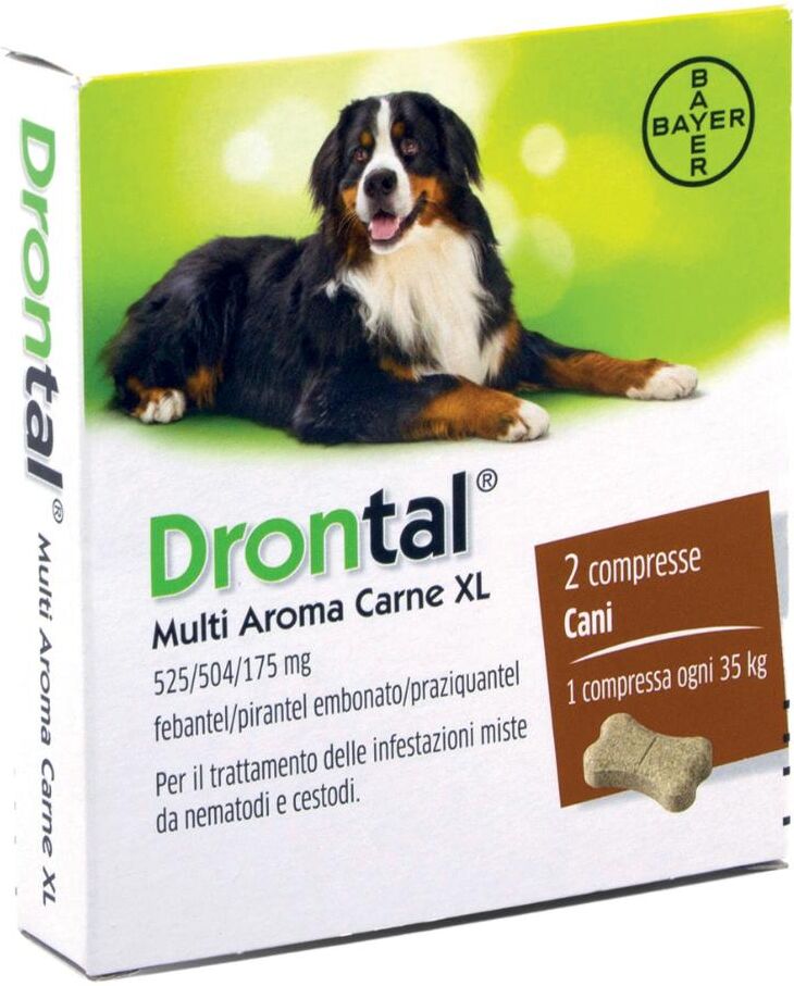 Vetoquinol Drontal Multi Aroma Carne XL 2 Compresse - Antiparassitario per Cani di Taglia Grande, Trattamento delle Infestazioni Miste