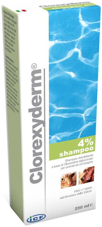 Icf Clorexyderm 4% Shampoo Disinfettante 250ml per Cani e Gatti