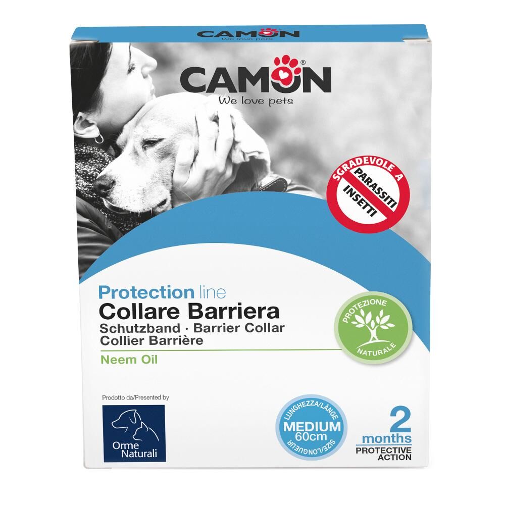 Camon Spa Protection Collare Barriera per Cani fino a 25kg - Protezione Efficace contro Parassiti e Zecche