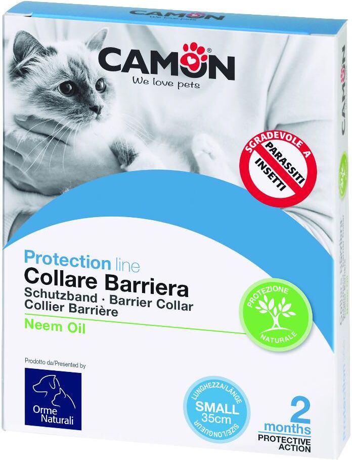 Camon Spa Protection Collare Antiparassitario all'Olio di Neem per Gatto 35cm - Protezione Efficace e Naturale contro Zecche e Pulci