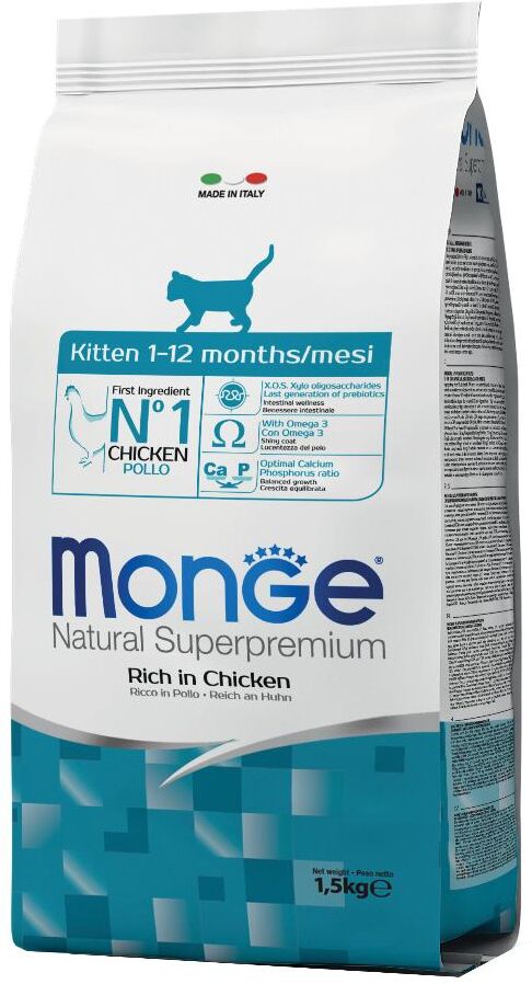 Monge & C. Spa Monge Ricco Di Pollo Cibo Secco Gatti Cuccioli 1-12 Mesi Sacco 1,5 Kg