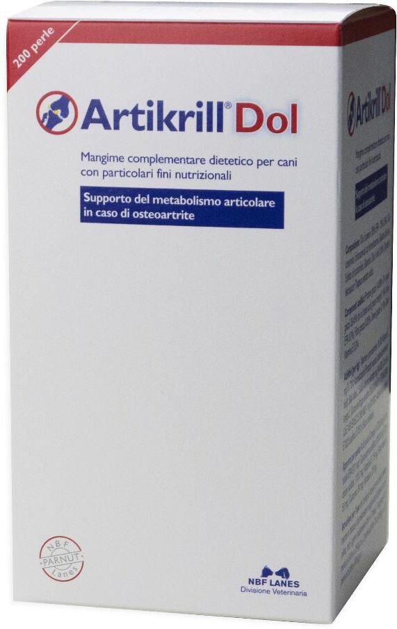 N.B.F. Lanes Srl Artikrill Dol Cane 200 Perle - Integratore per il Supporto del Metabolismo Articolare nell'Osteoartrite Canina