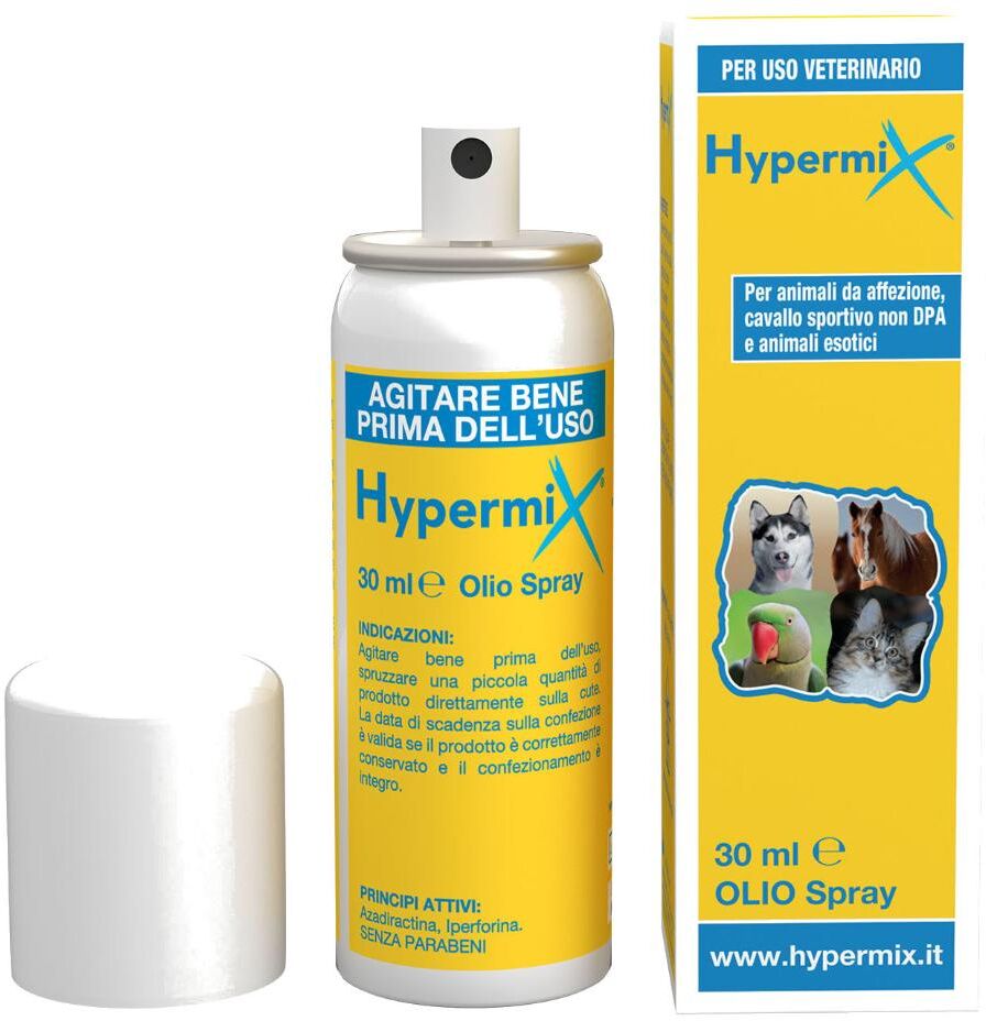 Ri.Mos Srl Hypermix Olio Spray per Lesioni Cutanee Uso Veterinario 30ml - Trattamento Cura della Pelle per Animali