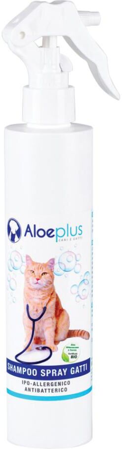 Hdr Srl Aloeplus Shampoo Ipo-Allergenico Antibatterico Spray 250ml per Gatti - Igiene e Benessere Felino