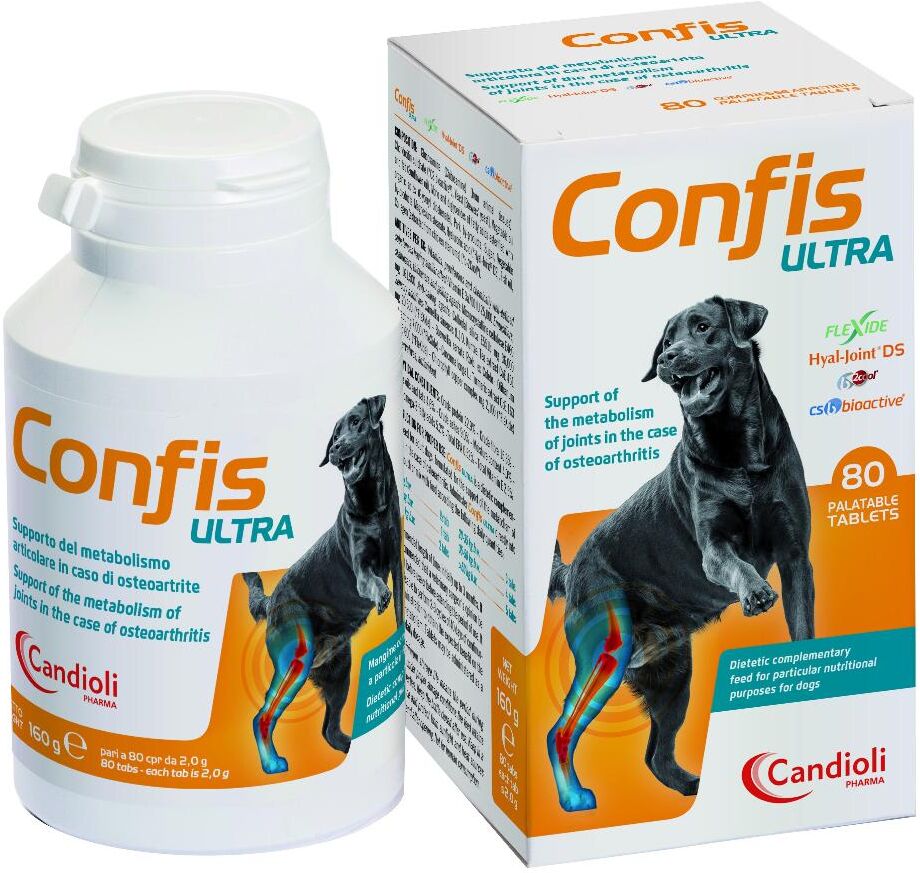 Candioli Veterinari Confis Ultra Integratore per Osteoartrite dei Cani 80 Compresse - Supporto Articolare Potenziato per Cani