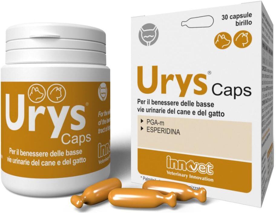 Innovet Italia Srl Urys Caps Integratore per il Benessere delle Vie Urinarie di Cani e Gatti - 30 Capsule