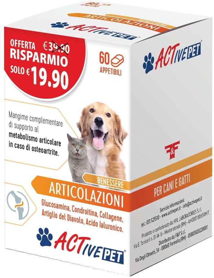 F&f Active Pet Articolazioni - Marca XYZ - Integratore per il Benessere Articolare del Tuo Animale - 60 Compresse