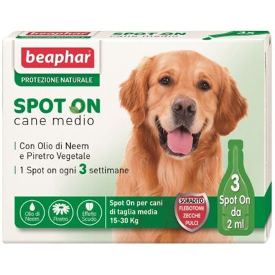 Beaphar Spot On Naturale per Cani Medi - 3 Pipette Beaphar Spot On Naturale per Cani Medi - 3 Pipette