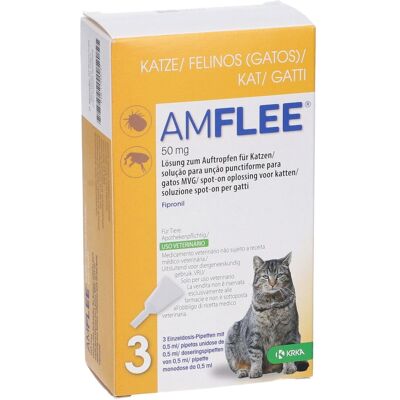 Amflee 50 mg Trattamento pulci e zecche per gatti - 3 pipette Amflee 50 mg Trattamento pulci e zecche per gatti - 3 pipette
