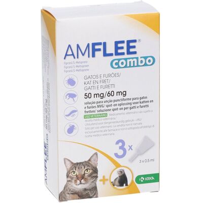 Krka Amflee Combo Soluzione Spot-On per Gatti & Furetti - 3 Pipette Krka Amflee Combo Soluzione Spot-On per Gatti & Furetti - 3 Pipette