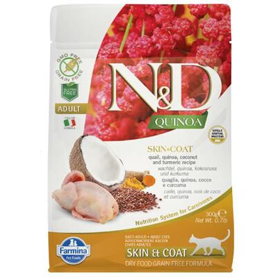 PETNESS SRL FARMINA N&D QUINOA GATTO SKIN & COAT ADULT QUAGLIA 300GR PETNESS SRL FARMINA N&D QUINOA GATTO SKIN & COAT ADULT QUAGLIA 300GR
