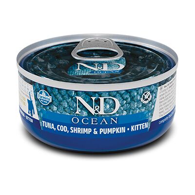 Cibo umido per gatti Farmina N&D Tonno, Merluzzo, Gamberetti & Zucca - 70 g Cibo umido per gatti Farmina N&D Tonno, Merluzzo, Gamberetti & Zucca - 70 g