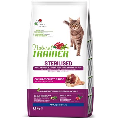 Trainer - Nova Food Trainer Gatto Natural Adulto Sterilizzato Prosciutto Crudo 1,5 Kg - Cibo per gatti Trainer - Nova Food Trainer Gatto Natural Adulto Sterilizzato Prosciutto Crudo 1,5 Kg - Cibo per gatti