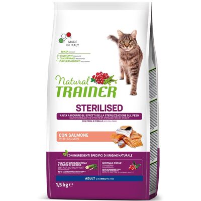 AGRI90 srl TRAINER NATURAL GATTO STERILISED ADULT SALMONE 1,5KG AGRI90 srl TRAINER NATURAL GATTO STERILISED ADULT SALMONE 1,5KG