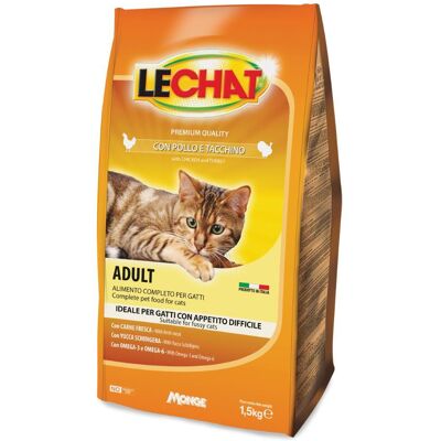 MONGE & C. S.P.A LeChat Adult Croccantini con Pollo e Tacchino, 1,5 kg MONGE & C. S.P.A LeChat Adult Croccantini con Pollo e Tacchino, 1,5 kg