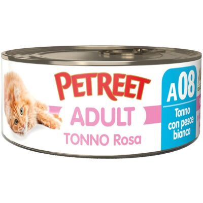 BOLTON FOOD S.P.A PETREET GATTO ADULT A08 TONNO ROSA PESCE BIANCO 70GR (lattina) BOLTON FOOD S.P.A PETREET GATTO ADULT A08 TONNO ROSA PESCE BIANCO 70GR (lattina)