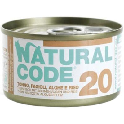 NATURAL LINE Srl NATURAL CODE GATTO 20 TONNO FAGIOLI ALGHE RISO 85GR (lattina) NATURAL LINE Srl NATURAL CODE GATTO 20 TONNO FAGIOLI ALGHE RISO 85GR (lattina)