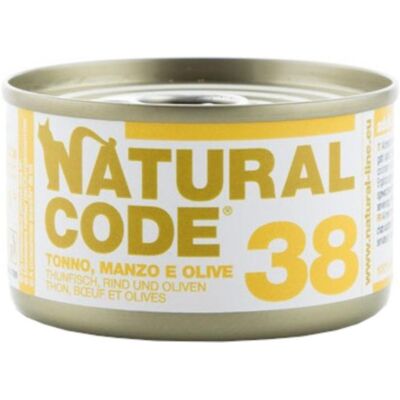 NATURAL LINE Srl NATURAL CODE GATTO 38 TONNO MANZO OLIVE 85GR (lattina) NATURAL LINE Srl NATURAL CODE GATTO 38 TONNO MANZO OLIVE 85GR (lattina)