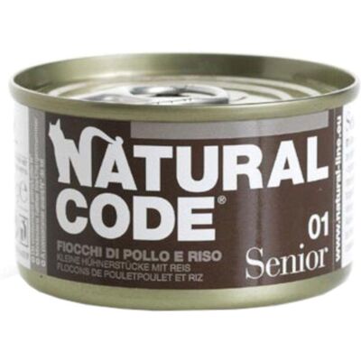 NATURAL LINE Srl NATURAL CODE GATTO SENIOR 01 POLLO RISO 85GR (lattina) NATURAL LINE Srl NATURAL CODE GATTO SENIOR 01 POLLO RISO 85GR (lattina)