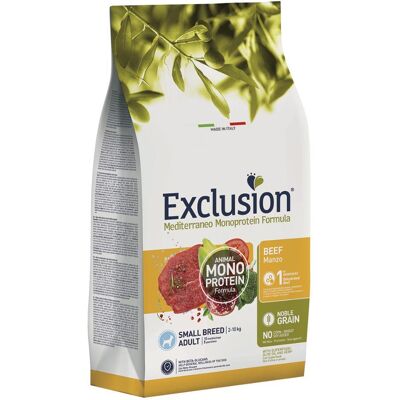 DORADO Srl EXCLUSION CANE MEDITERRANEO MONOPROTEICO NOBLE GRAIN SMALL BREED ADULT MANZO 500GR DORADO Srl EXCLUSION CANE MEDITERRANEO MONOPROTEICO NOBLE GRAIN SMALL BREED ADULT MANZO 500GR