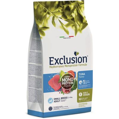 DORADO Srl EXCLUSION CANE MEDITERRANEO MONOPROTEICO NOBLE GRAIN SMALL BREED ADULT TONNO 500GR FLASH DORADO Srl EXCLUSION CANE MEDITERRANEO MONOPROTEICO NOBLE GRAIN SMALL BREED ADULT TONNO 500GR FLASH