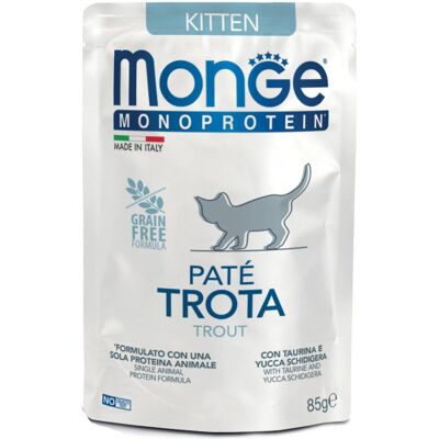 Monge Kitten Pâté Monoproteico Trota - 85 g - Confezione da 12 Monge Kitten Pâté Monoproteico Trota - 85 g - Confezione da 12