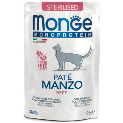 Monge Monoprotein Gatto Sterilizzato - Paté di Manzo - Cibo Umido Monge Monoprotein Gatto Sterilizzato - Paté di Manzo - Cibo Umido