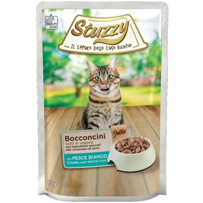 SCHESIR SPA STUZZY GATTO BOCCONCINI JELLY PESCE BIANCO 85GR (bustina) SCHESIR SPA STUZZY GATTO BOCCONCINI JELLY PESCE BIANCO 85GR (bustina)