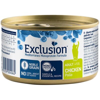 DORADO Srl EXCLUSION GATTO MEDITERRANEO MONOPROTEICO NOBLE GRAIN ADULT POLLO 85GR (lattina) DORADO Srl EXCLUSION GATTO MEDITERRANEO MONOPROTEICO NOBLE GRAIN ADULT POLLO 85GR (lattina)