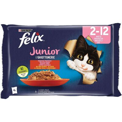 NESTLE' PURINA COMMERCIALE srl NESTLE' PURINA FELIX GATTO GHIOTTONERIE JELLY JUNIOR MANZO/POLLO 4x85GR (bustina) MULTIPACK NESTLE' PURINA COMMERCIALE srl NESTLE' PURINA FELIX GATTO GHIOTTONERIE JELLY JUNIOR MANZO/POLLO 4x85GR (bustina) MULTIPACK