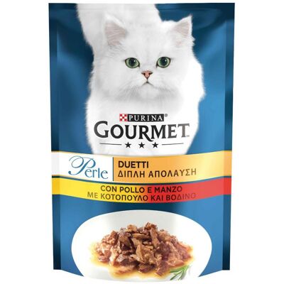 Purina - Cat Gourmet Perle Duetti con Pollo e Manzo - Confezione da 85g Purina - Cat Gourmet Perle Duetti con Pollo e Manzo - Confezione da 85g