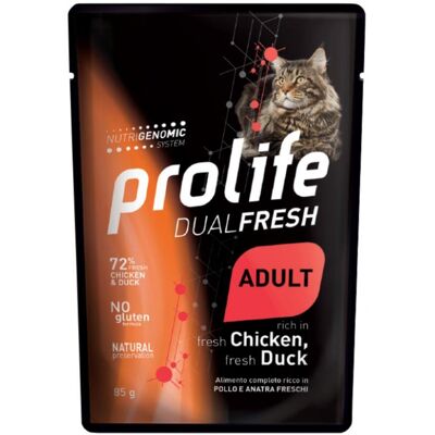 Cibo Umido Dual Fresh Prolife per Gatti Adulti - Carne e Pesce Freschi - 85g Cibo Umido Dual Fresh Prolife per Gatti Adulti - Carne e Pesce Freschi - 85g