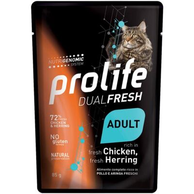 Prolife Dual Fresh Adult Pollo e Aringa - 85 g - Cibo completo per gatti Prolife Dual Fresh Adult Pollo e Aringa - 85 g - Cibo completo per gatti