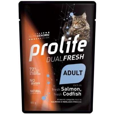 Prolife Dual Fresh Salmone e Merluzzo - Cibo Umido 85g Prolife Dual Fresh Salmone e Merluzzo - Cibo Umido 85g