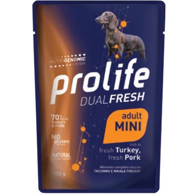 Cibo umido Prolife Dual Fresh Tacchino e Maiale per Cani Piccoli - 100g Cibo umido Prolife Dual Fresh Tacchino e Maiale per Cani Piccoli - 100g