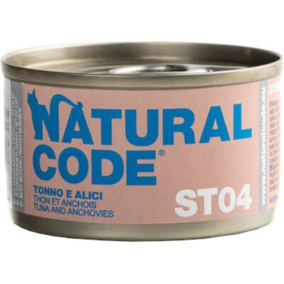 Natural Code ST04 Cibo per Gatti Tonno e Alici - 85g - Confezione 12 Natural Code ST04 Cibo per Gatti Tonno e Alici - 85g - Confezione 12