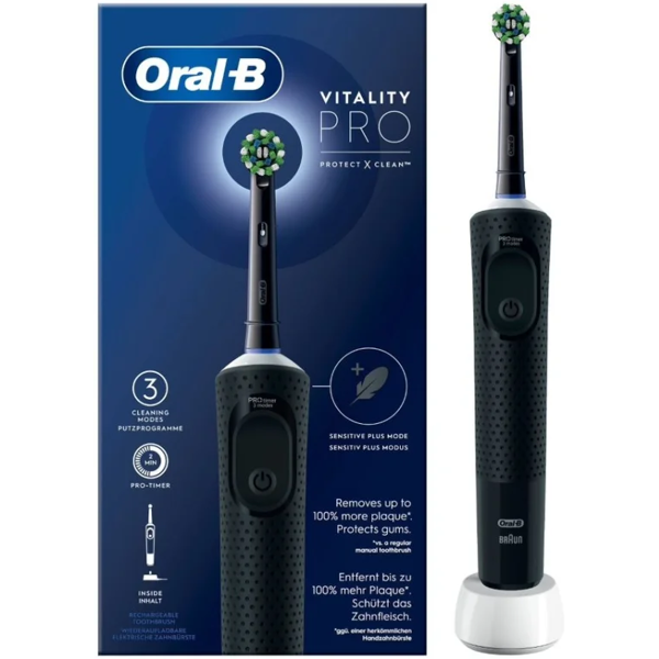 procter & gamble srl oral-b spazzolino elettrico ricaricabile vitality pro nero testina - pulizia avanzata per un sorriso sano e brillante