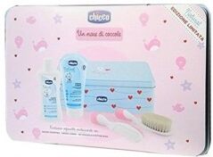 chicco - cofanetto un mare di coccole - bagno shampoo + crema + spazzola e pettine rosa