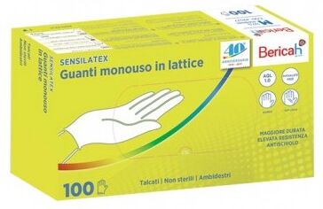 Bericah Sensilatex Guanti Monouso in Lattice Taglia S 100 Pezzi