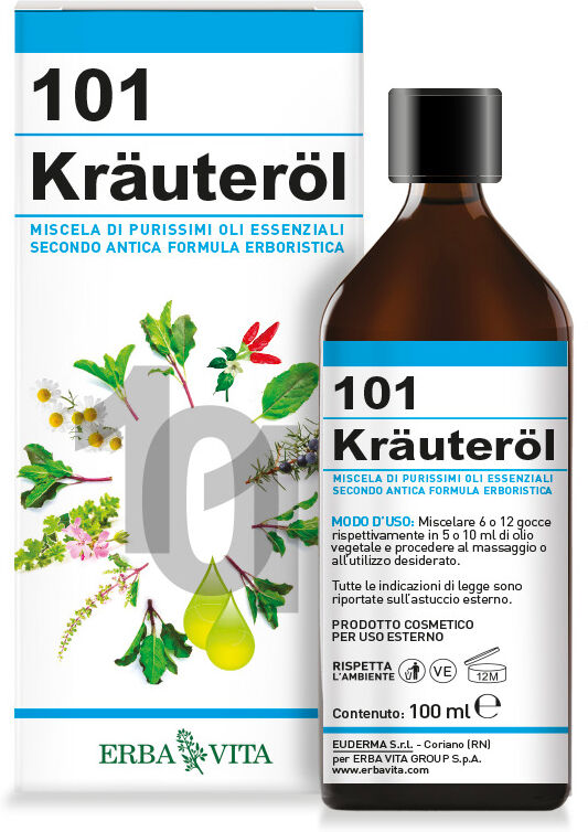 Erba Vita - Krauterol 101 miscela di oli essenziali purissimi per massaggi o aromaterapia 100 ml