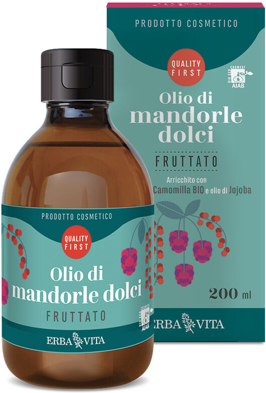 Erba Vita - Olio Corpo Mandorle Dolci Profumato Fruttato 200ml: Idratante Naturale per una Pelle Luminosa