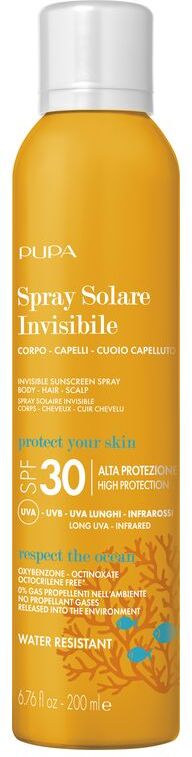 pupa spray solare invisibile corpo-capelli-cuoio capelluto spf 30 200 ml